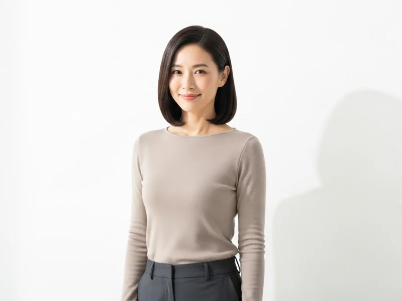 Sleek straight lob hairstyle