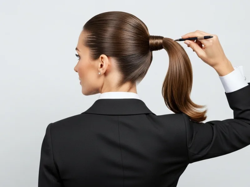 Slicked back ponytail hairstyle