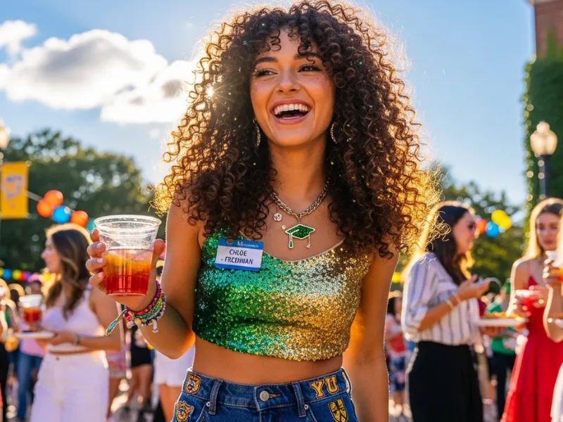 Voluminous curls hairstyle for college girls.