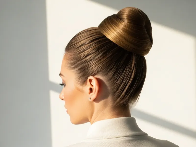 : Wrapped top knot hairstyle