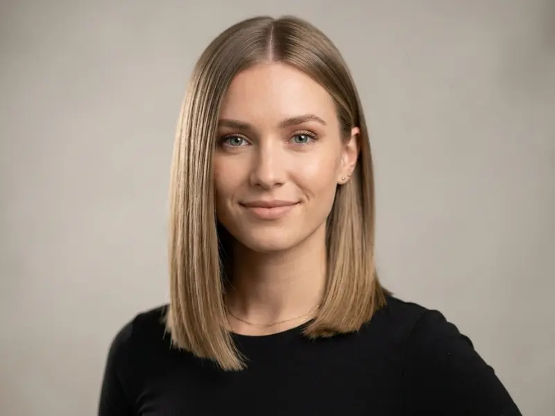 Blunt long bob haircut for thin fine hair.